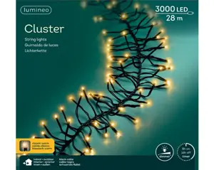 Lumineo Cluster 28m-3000LED zwart/klassiek warm - afbeelding 1