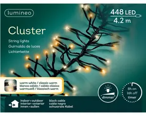 Lumineo Cluster 4.2m-448LED zwart/warm wit/klassiek warm - afbeelding 1