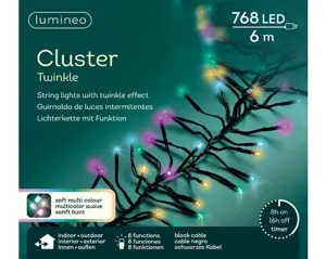 Lumineo Cluster 6m-768LED zwart/soft multi - afbeelding 1