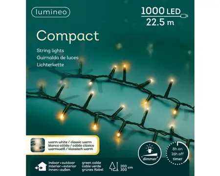 Lumineo Compact 22.5m-1000LED groen/warm wit/klassiek warm - afbeelding 1