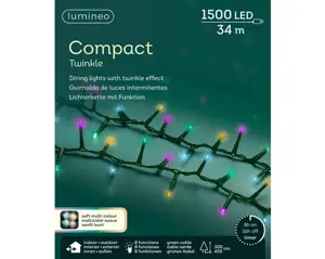 Lumineo Compact 34m-1500LED groen/soft multi - afbeelding 1