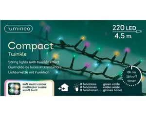 Lumineo Compact 4.5m-220LED groen/soft multi - afbeelding 1