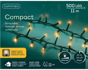 Lumineo Compact rice 11m-500LED groen/klassiek warm - afbeelding 1