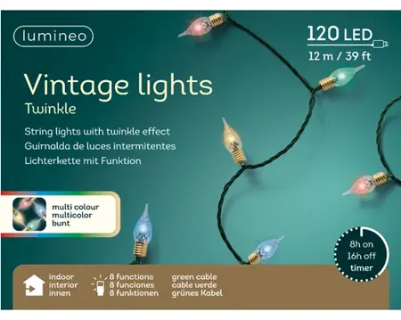 Lumineo led vintage 12m-120LED groen/multi - afbeelding 1