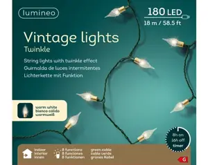 Lumineo led vintagelights 18m-180LED groen/warm wit - afbeelding 1