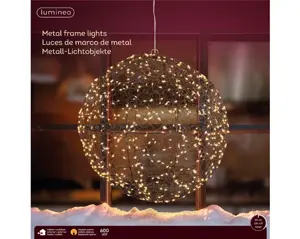 Lumineo micro led frame d38cm-600l zwart/klassiek warm