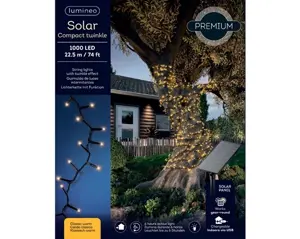 Lumineo Solar compact lights 22.5m/1000LED zwart/klassiek warm