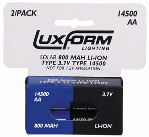 Luxform Solar batterij 2x 14500 li-ion 3.7v - afbeelding 2