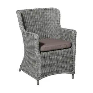 Madison Zitkussen Wicker Panama Taupe in stoel