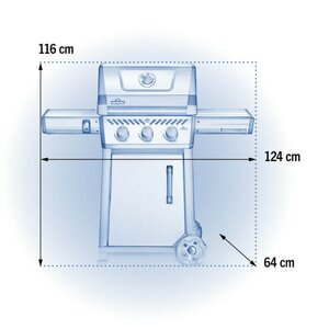 Napoleon Barbecue Freestyle 365 met 3 branders maten