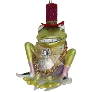 Ornament Kerstoetel Bruidegom groen 7x8x12cm