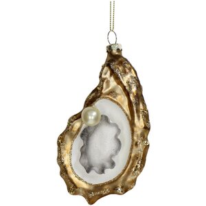 Ornament Oester glas goud 14cm