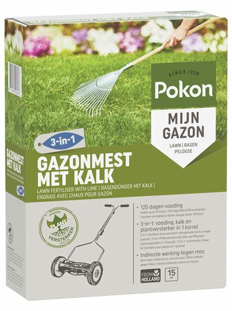 Pokon Gazonmest met kalk 3-in-1 15m2 - afbeelding 1