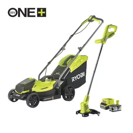 Ryobi ONE+™ 18V Accu 33cm Grasmaaier & 25cm Grastrimmer kit (incl. 1x4.0Ah accu)