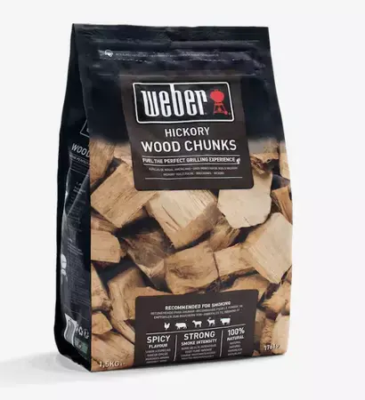 Weber Barbecue Houtblokjes Hickory 1,5kg zijkant