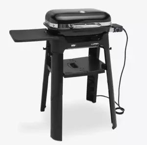 Weber Barbecue Lumin Compact Zwart Met Onderstel zijkant